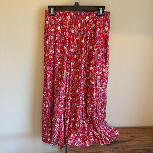 VINTAGE ON THE VERGE FLORAL TIERED SKIRT M